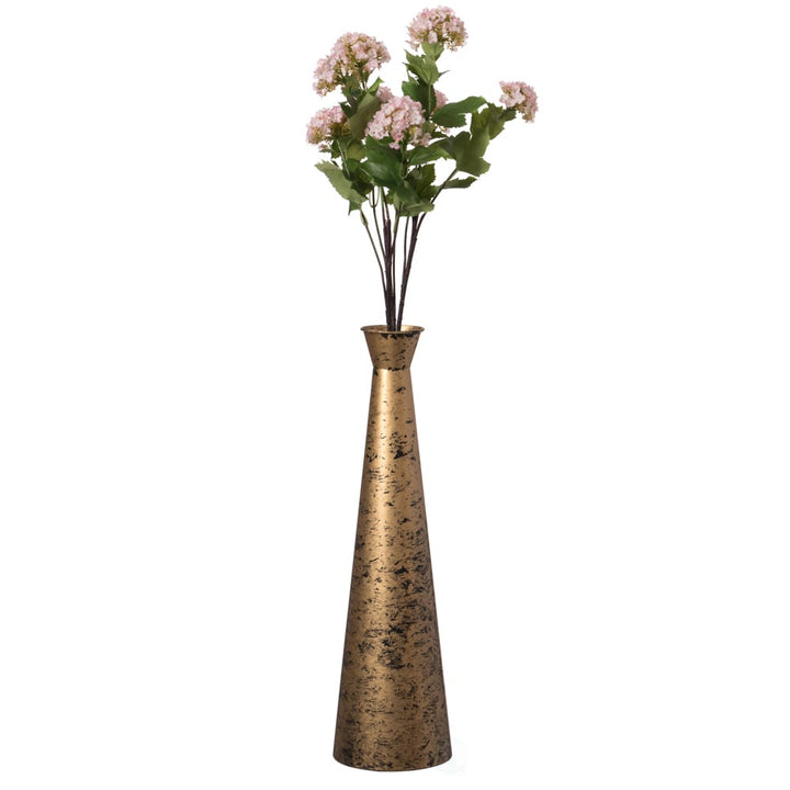 Brushed Paint Unique Straight Vase: Modern Metal Decorative Floor Vase - Flower Holder for Entryway, Living Room, or Image 4