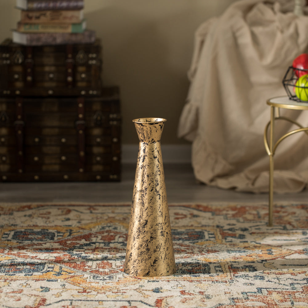 Brushed Paint Unique Straight Vase: Modern Metal Decorative Floor Vase - Flower Holder for Entryway, Living Room, or Image 11