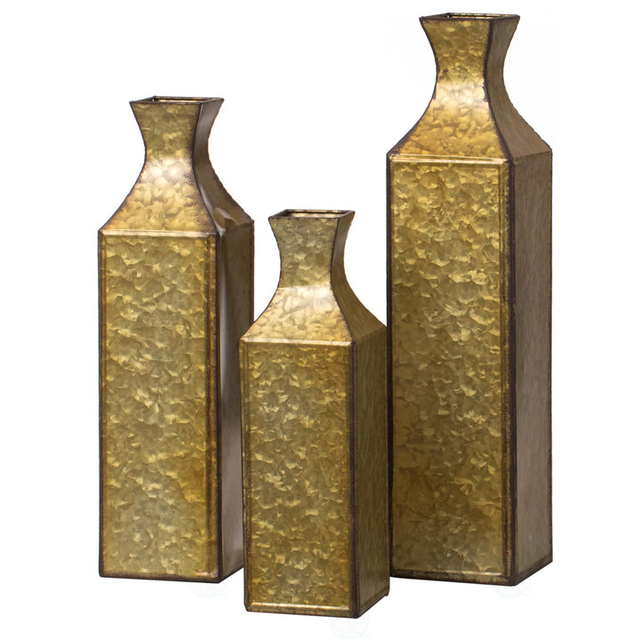 Antique Style Metal Bottle Shape Gold Floor Vase Various Sizes Image 2