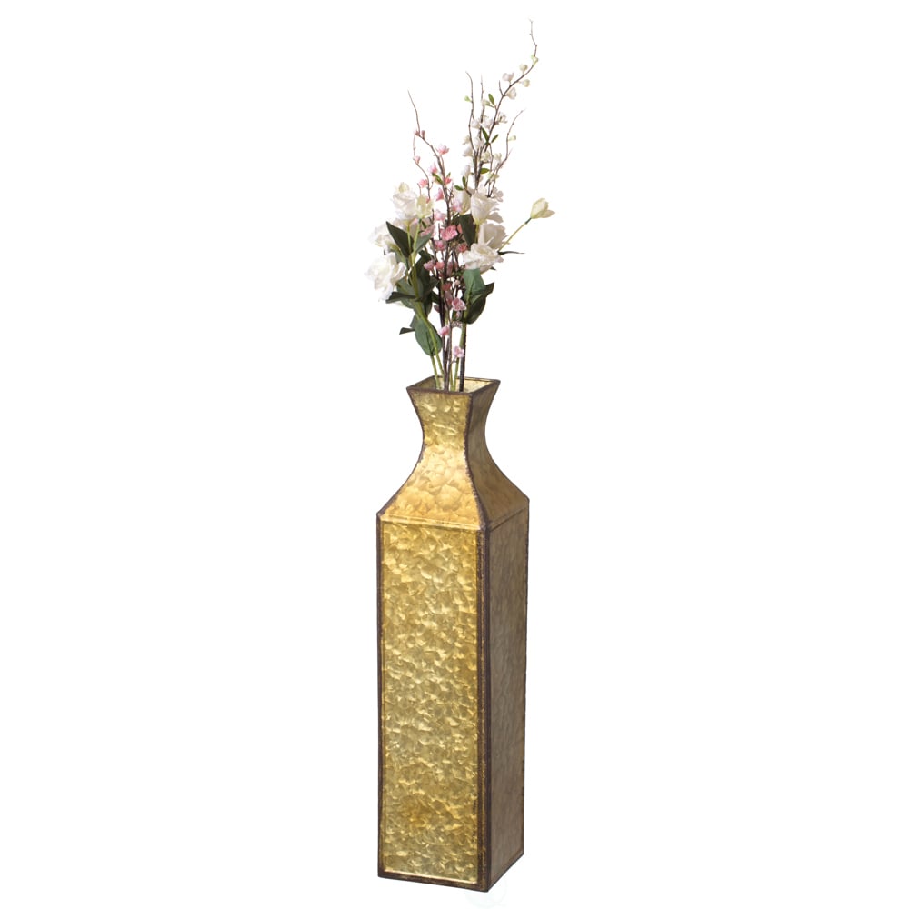 Antique Style Metal Bottle Shape Gold Floor Vase Various Sizes Image 5