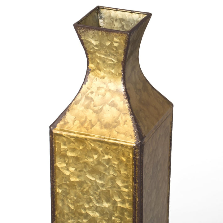 Decorative Antique Style Metal Bottle Shape Gold Floor Vase for Entryway, Living Room, Dining Room, , Centerpiece, Image 8