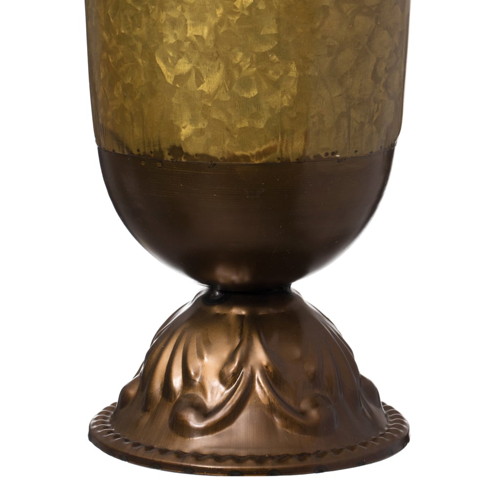 Decorative Antique Style 1 Handle Metal Jug Floor Vase - Vintage Inspired Rustic Design for Entryway, Living Room, or Image 9