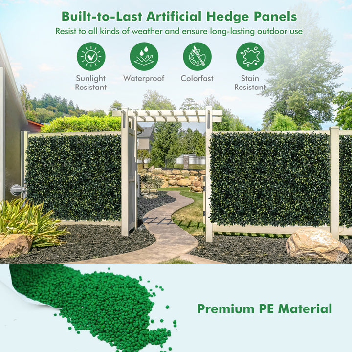 12Pcs Artificial Peanut Leaf Hedges Panels 20 x 20 Fence Wall Plant Image 5