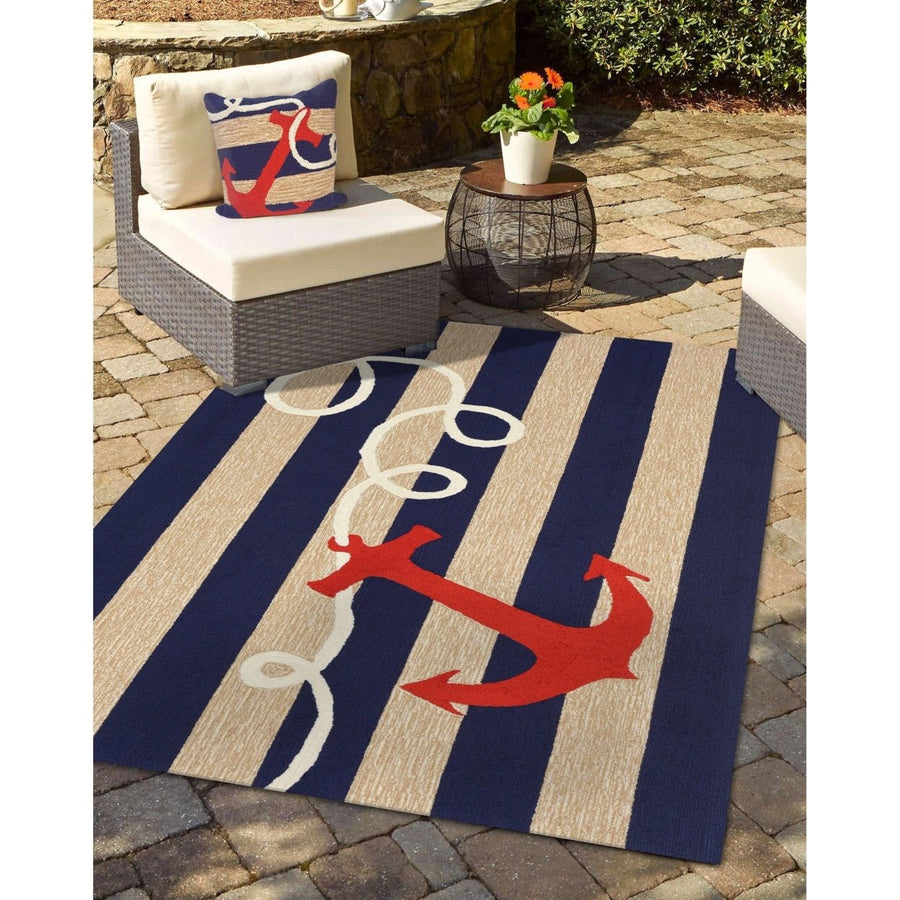 Liora Manne Frontporch Anchor Indoor Outdoor Area Rug Navy Image 1