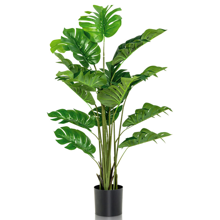 2-Pack 5 ft Artificial Tree Potted Fake Faux Monstera Deliciosa Plant Home Office Image 10