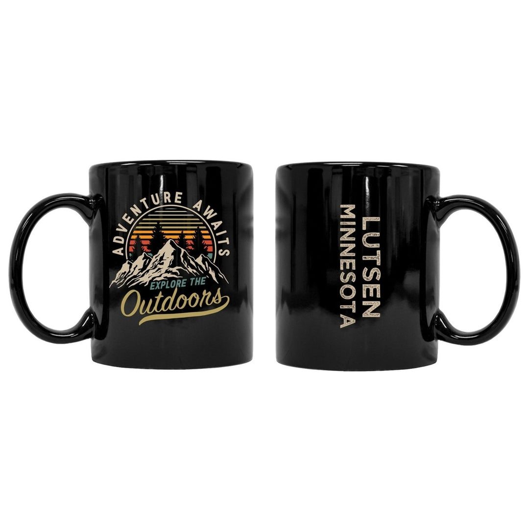 Lutsen Minnesota Souvenir Adventure Awaits 8 oz Coffee Mug 2-Pack Image 1