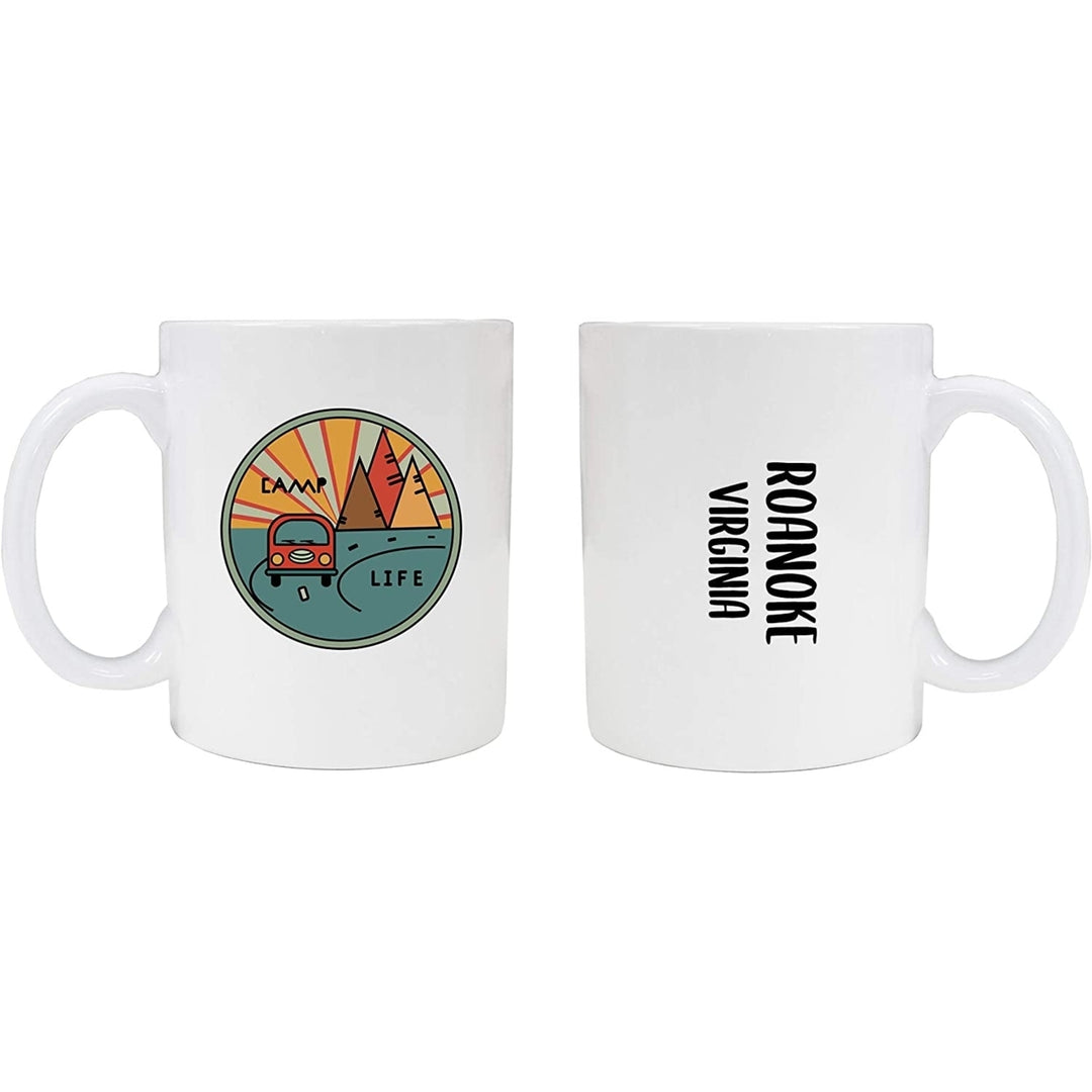 Roanoke Virginia Souvenir Camp Life 8 oz Coffee Mug 2-Pack Image 1