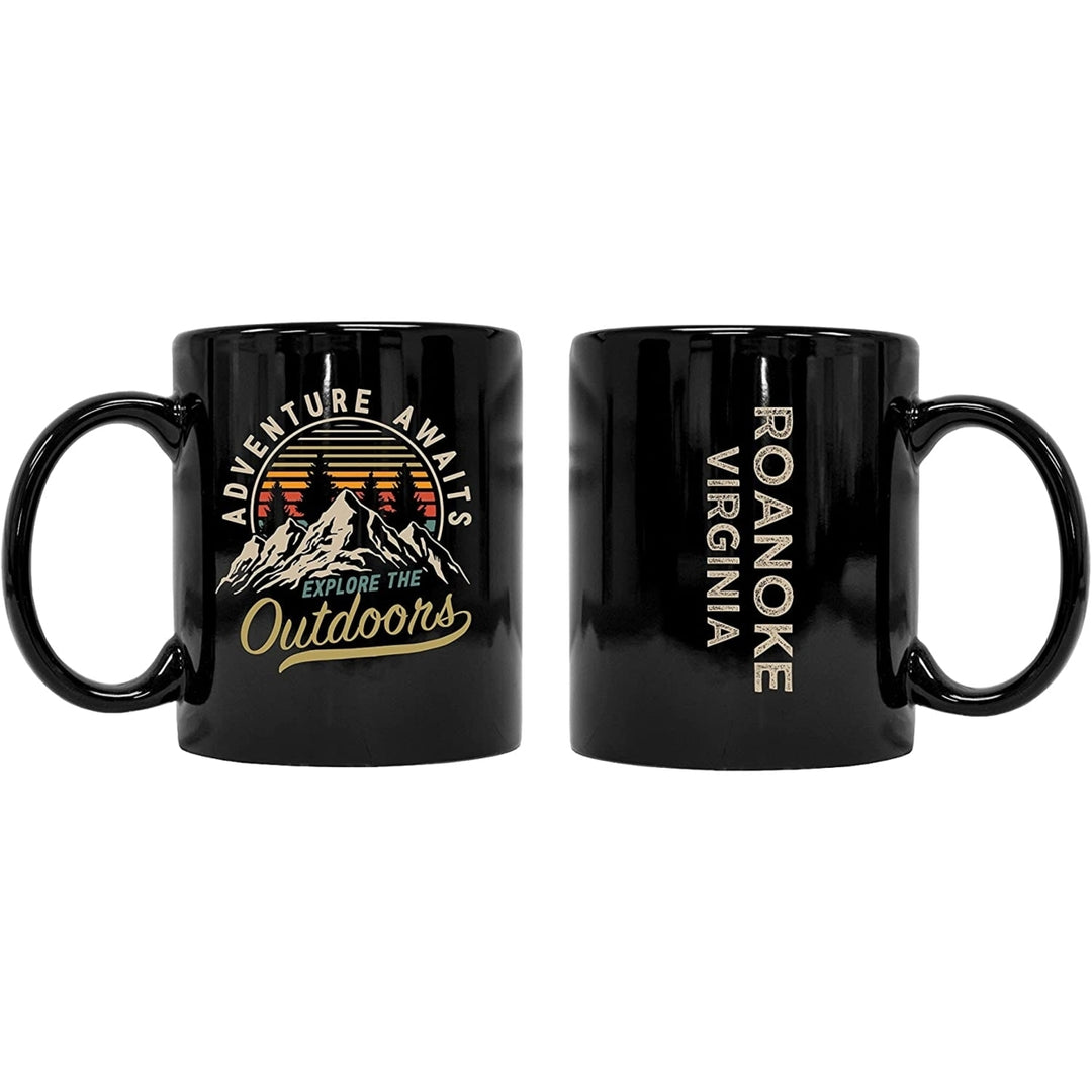 Roanoke Virginia Souvenir Adventure Awaits 8 oz Coffee Mug 2-Pack Image 1