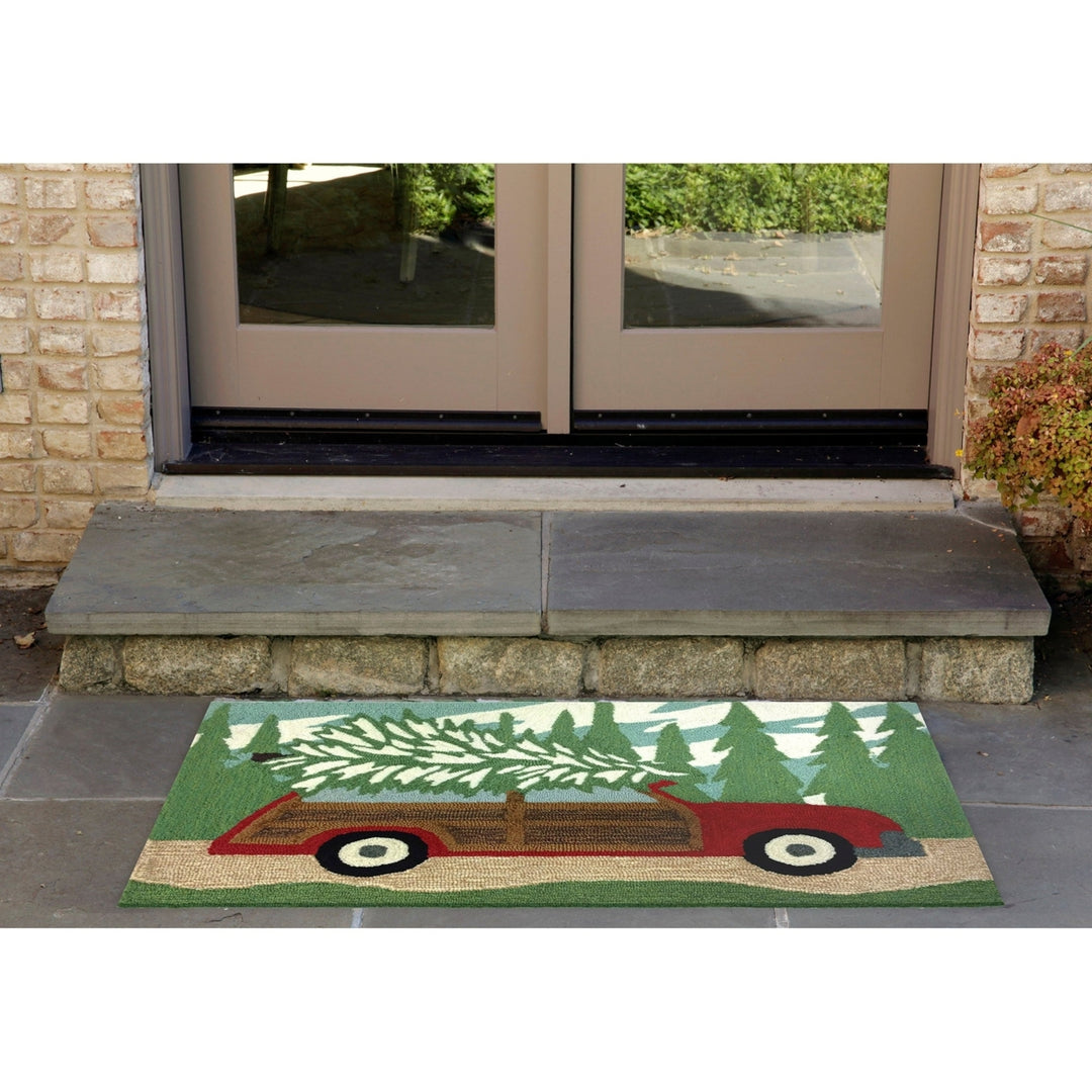 Liora Manne Indoor Outdoor Area Rug Pine Woody Wonderland Weather Resistant 5x8 Image 1