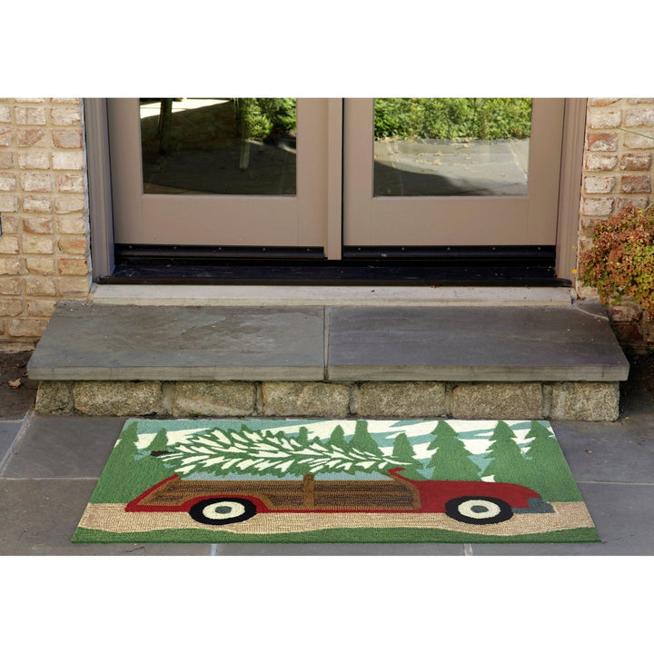 Liora Manne Indoor Outdoor Area Rug Pine Woody Wonderland Weather Resistant 5x8 Image 1