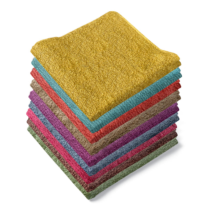 100% Cotton Dish Cloths Multi-Pack 12x12 Absorbent Kitchen Towels Variety Colors Image 1