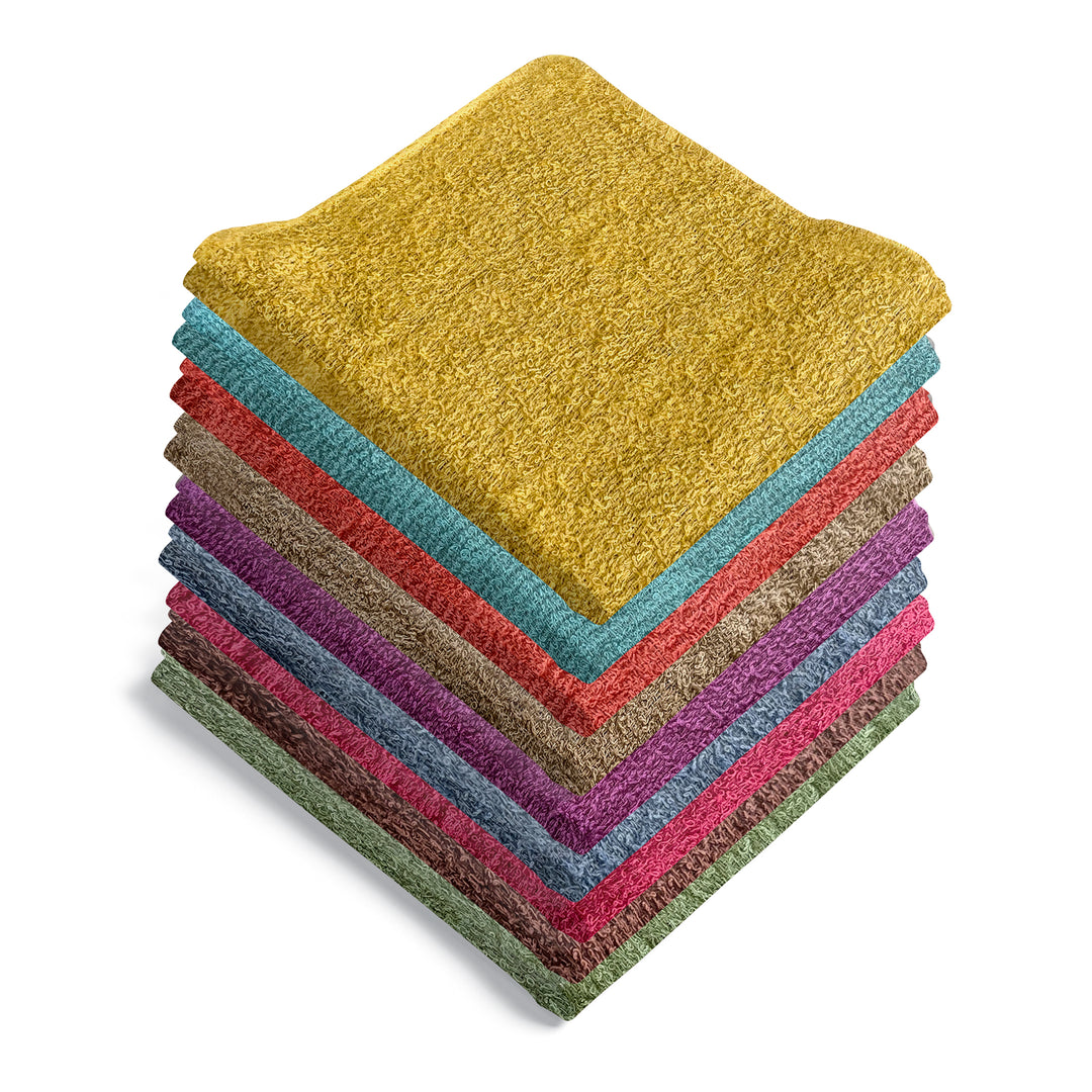 24-Pack Soft Cotton Absorbent Dish Wash Cloths 11x11 Inches Reusable Kitchen Bath Image 2