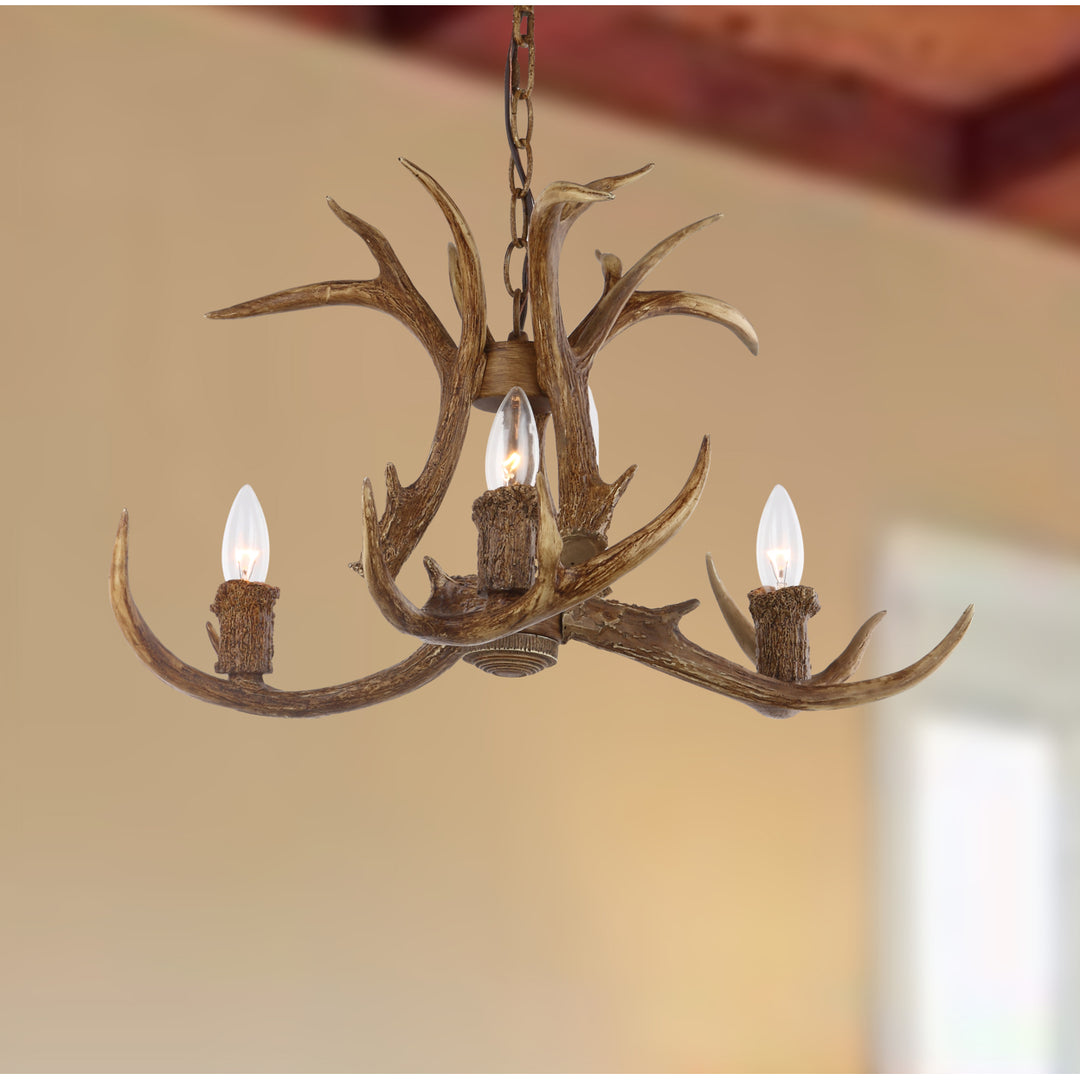 SAFAVIEH Makani 3 Light 21" Chandelier  Brown Image 1