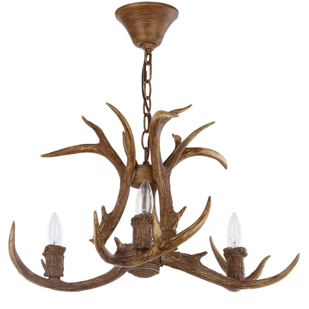 SAFAVIEH Makani 3 Light 21" Chandelier  Brown Image 3