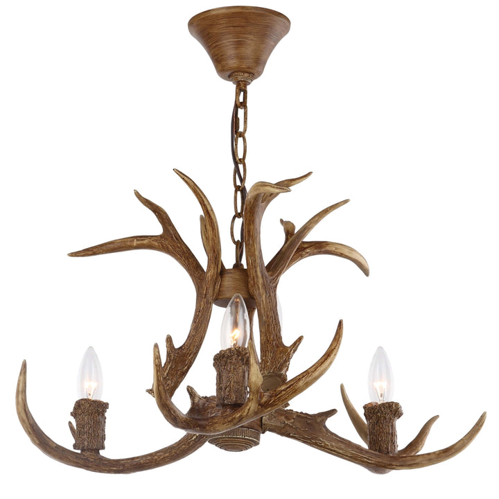 SAFAVIEH Makani 3 Light 21" Chandelier  Brown Image 4