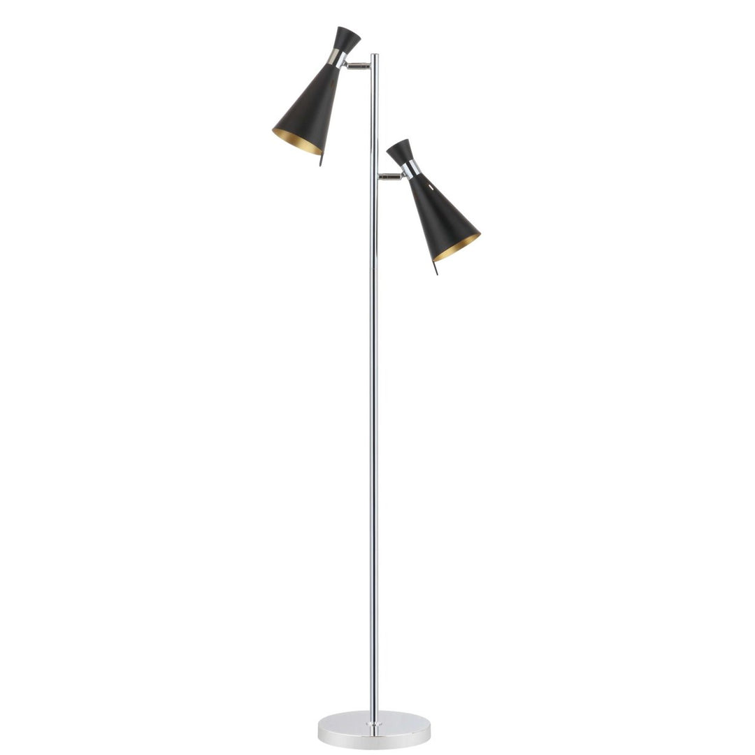 SAFAVIEH Efisio Floor Lamp  Chrome / Black Image 2