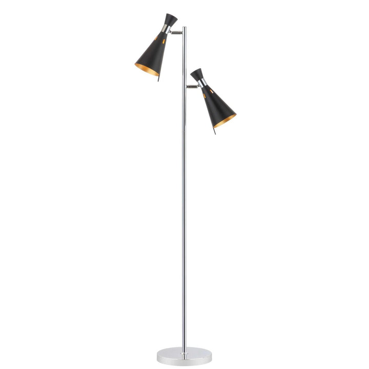 SAFAVIEH Efisio Floor Lamp  Chrome / Black Image 3