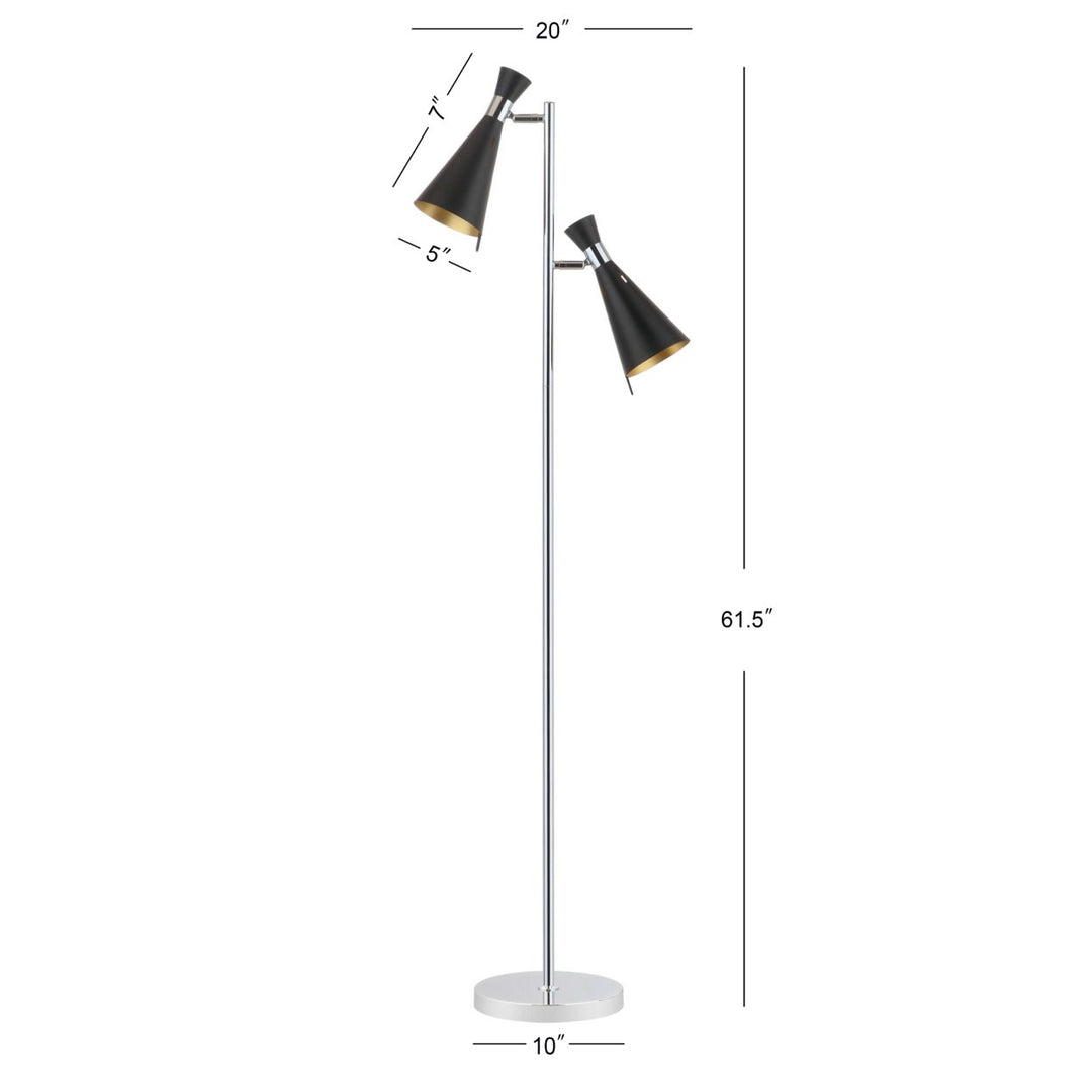 SAFAVIEH Efisio Floor Lamp  Chrome / Black Image 4