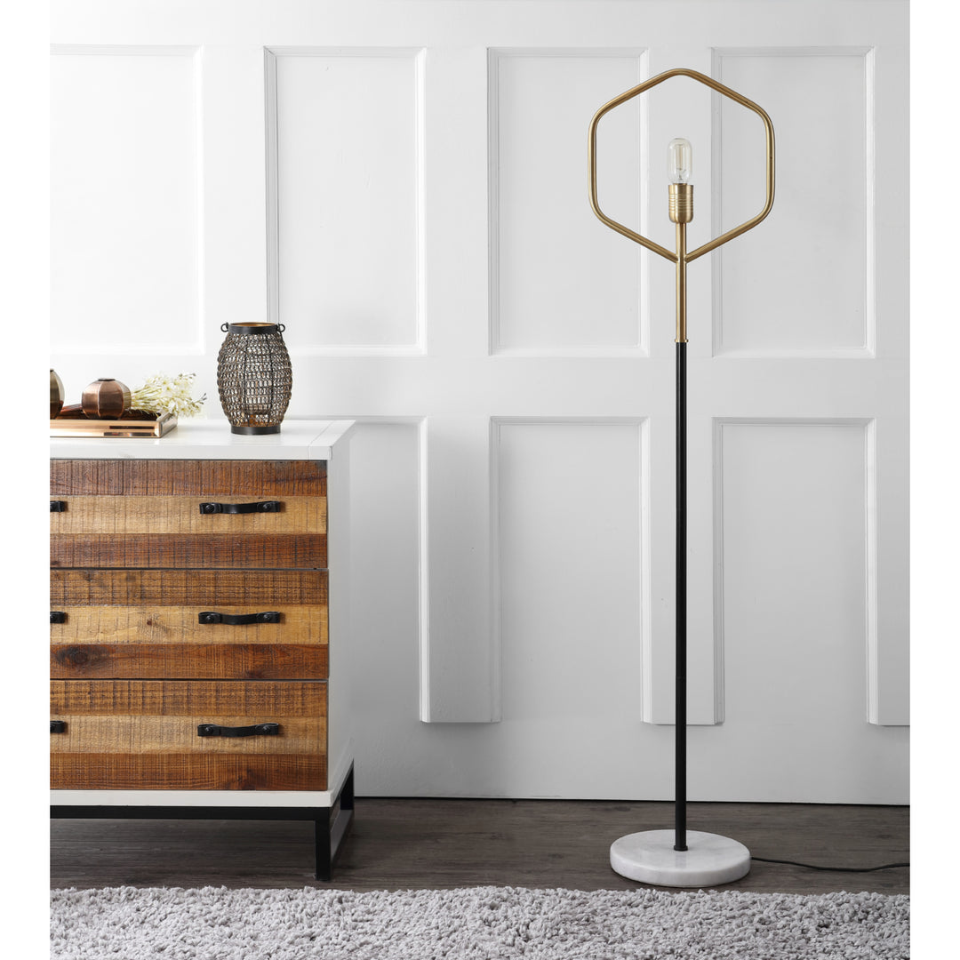 SAFAVIEH Mave Floor Lamp  Brass / Black Image 1