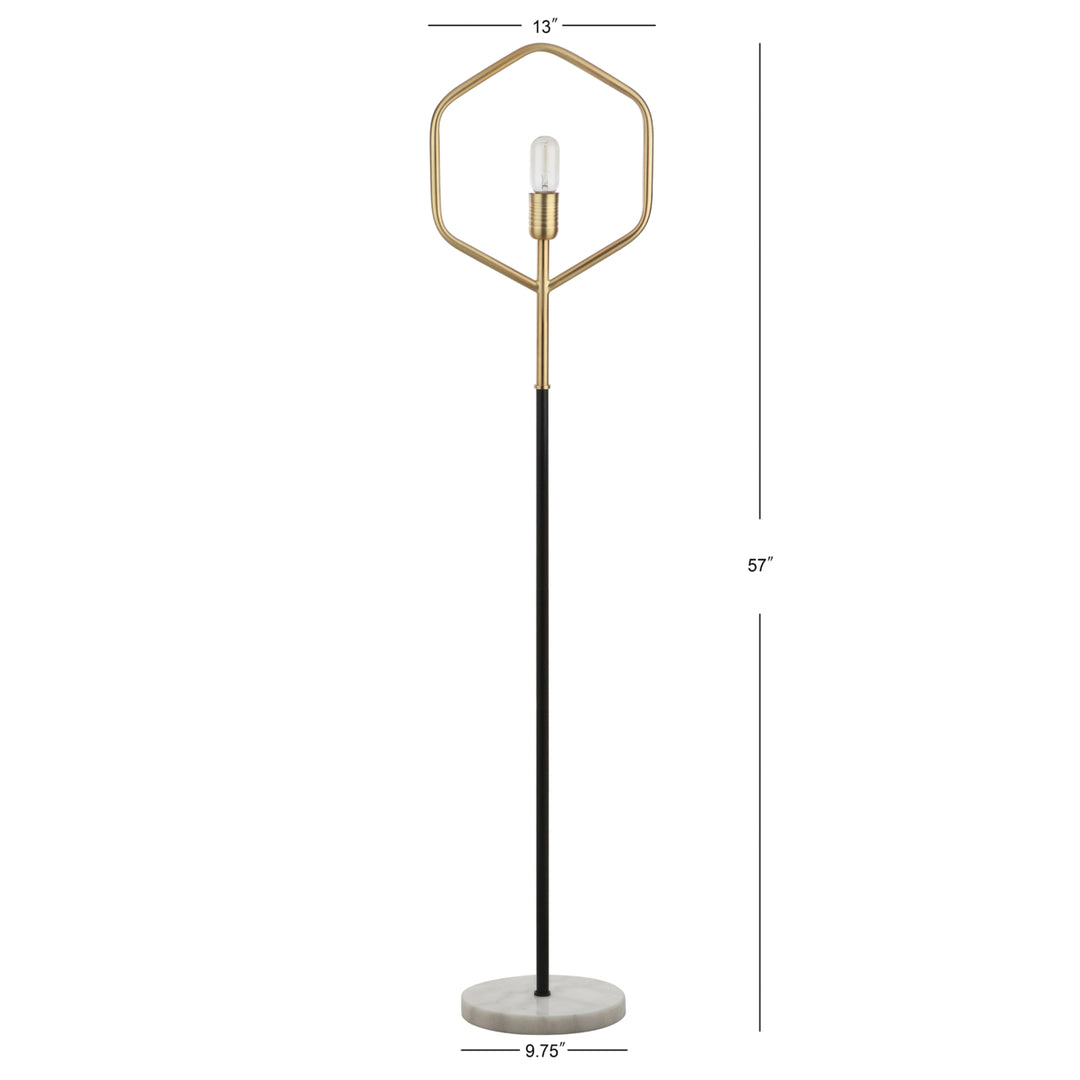 SAFAVIEH Mave Floor Lamp  Brass / Black Image 4