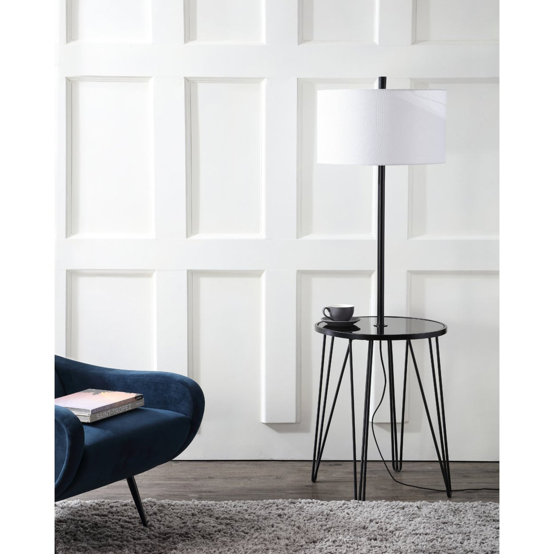 SAFAVIEH Ciro Floor Lamp Side Table  Black / White Image 1