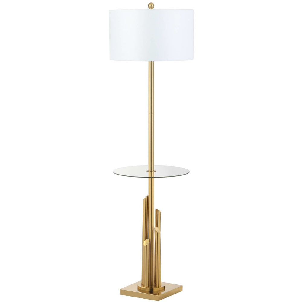 SAFAVIEH Ambrosio Floor Lamp Side Table  Brass Image 2