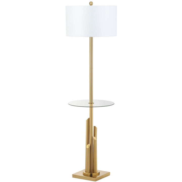 SAFAVIEH Ambrosio Floor Lamp Side Table  Brass Image 2