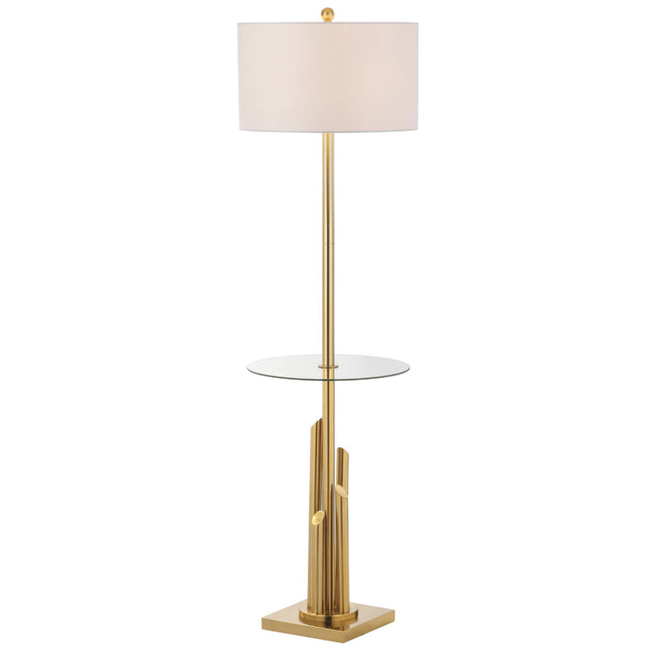 SAFAVIEH Ambrosio Floor Lamp Side Table  Brass Image 3