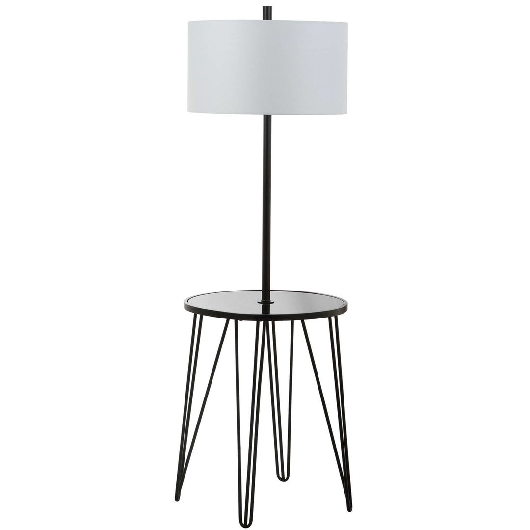 SAFAVIEH Ciro Floor Lamp Side Table  Black / White Image 2