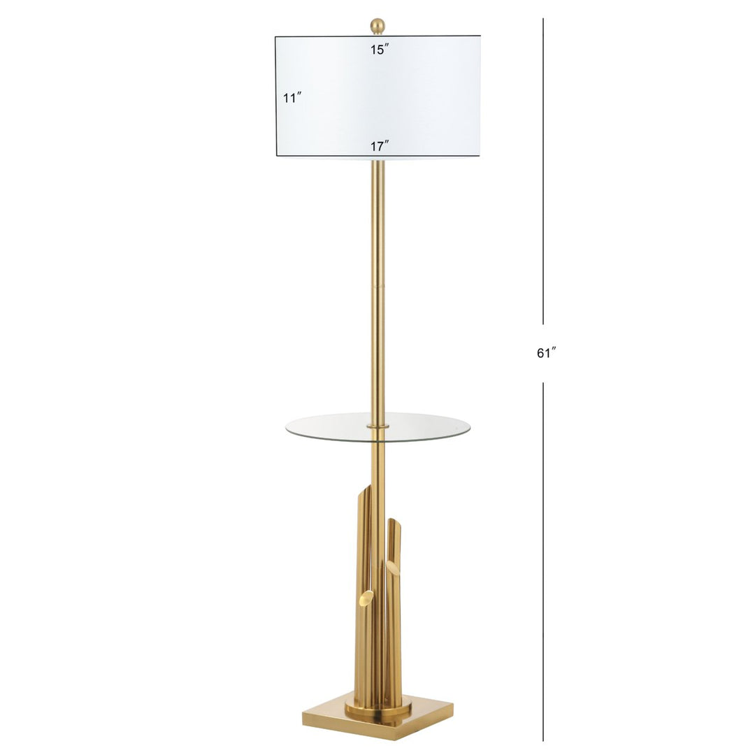 SAFAVIEH Ambrosio Floor Lamp Side Table  Brass Image 4