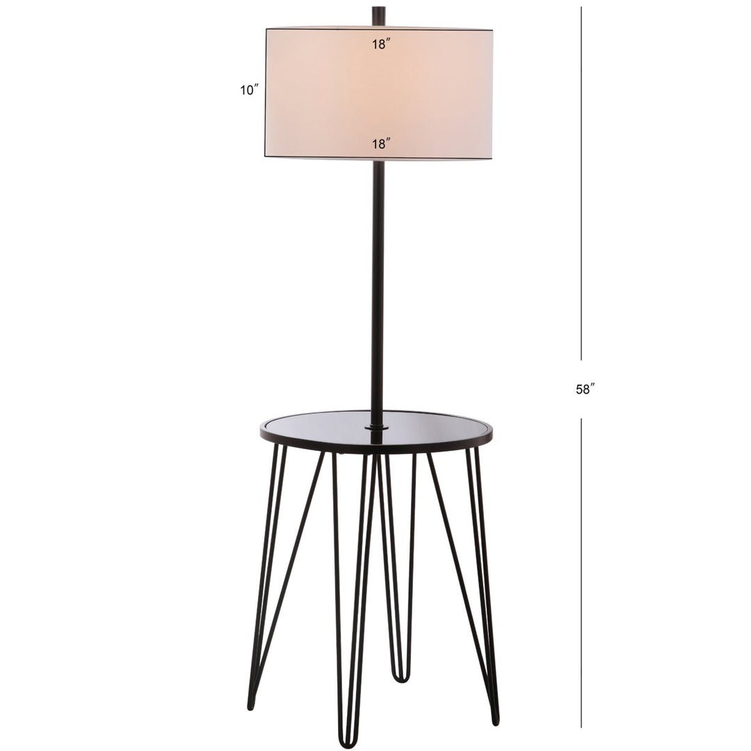 SAFAVIEH Ciro Floor Lamp Side Table  Black / White Image 4