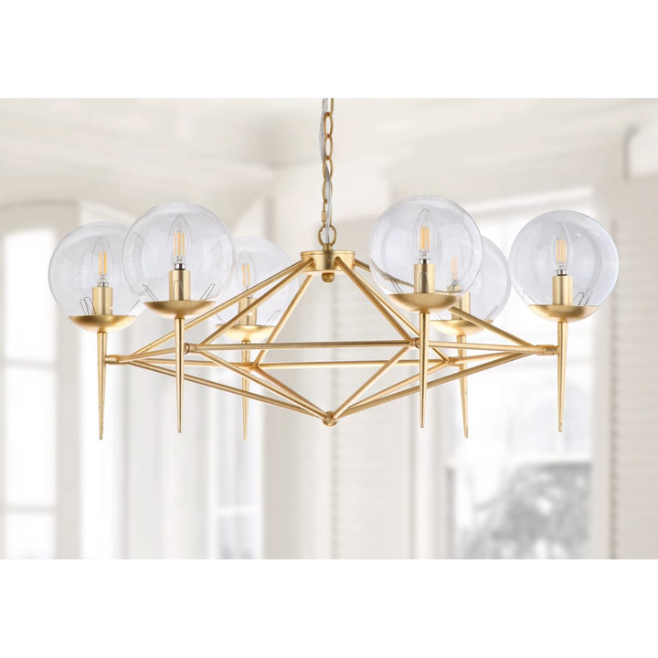 SAFAVIEH Greyor 6 Light 34" Chandelier  Gold Image 2