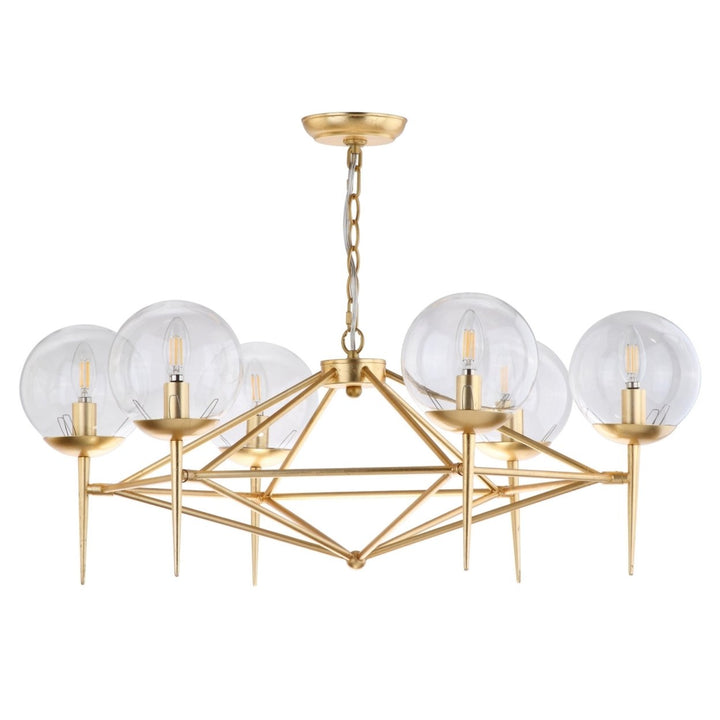 SAFAVIEH Greyor 6 Light 34" Chandelier  Gold Image 3