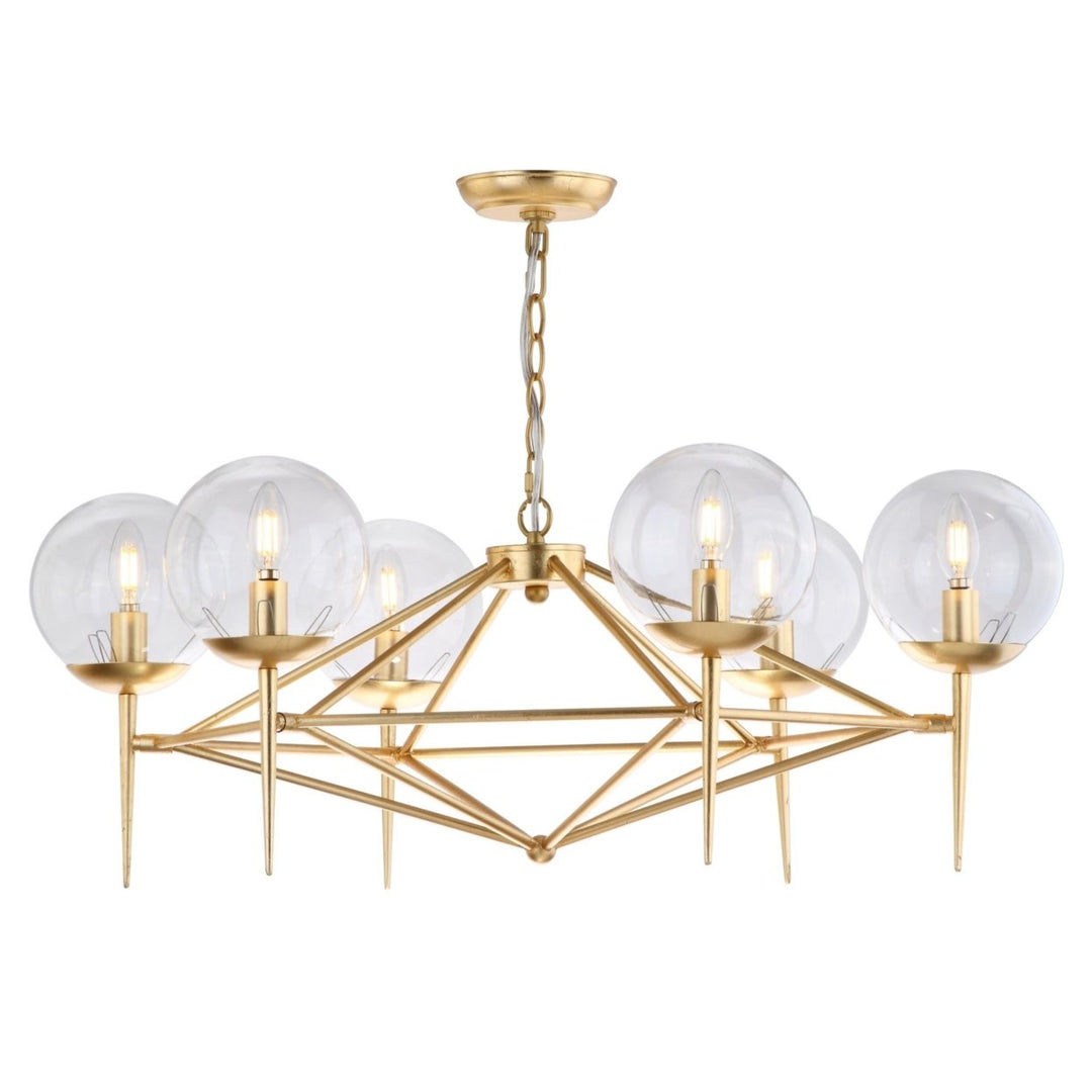 SAFAVIEH Greyor 6 Light 34" Chandelier  Gold Image 4