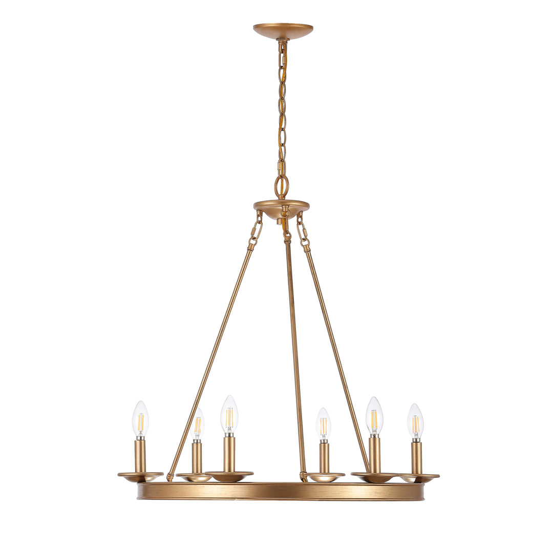 SAFAVIEH Joris 6 Light 26.25" Chandelier  Gold Image 2