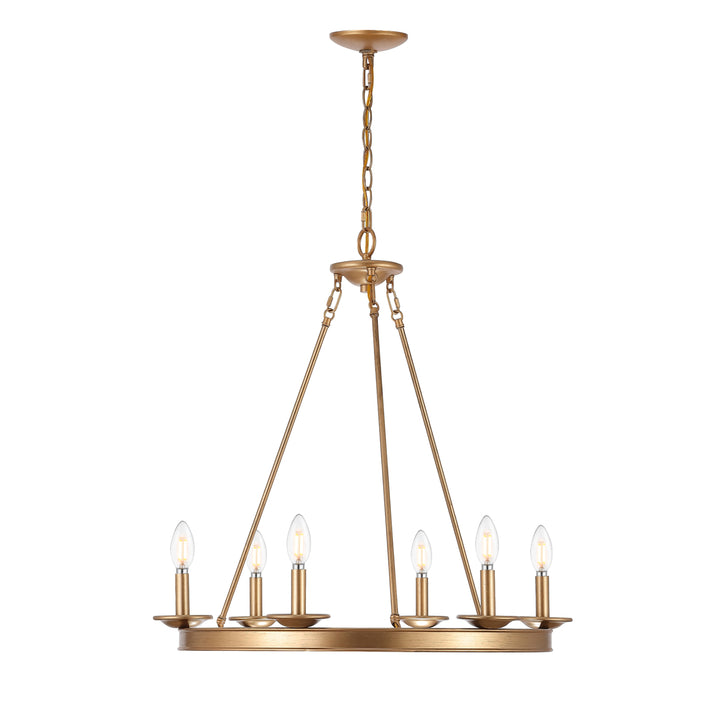 SAFAVIEH Joris 6 Light 26.25" Chandelier  Gold Image 3