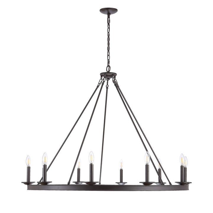 SAFAVIEH Telta 10 Light 46.5" Chandelier  Oil Rub Bronze Image 1