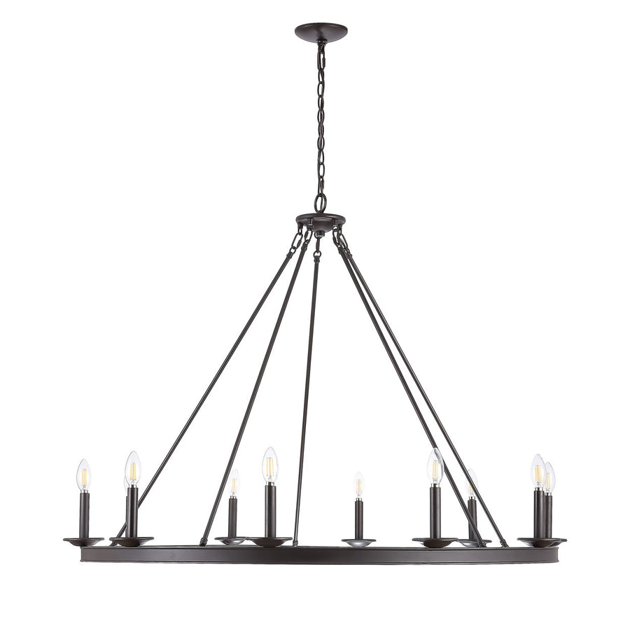 SAFAVIEH Telta 10 Light 46.5" Chandelier  Oil Rub Bronze Image 1