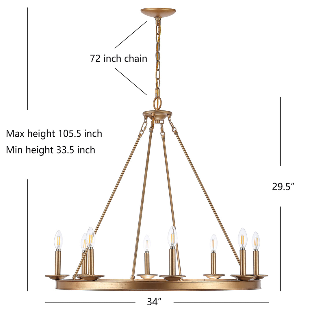 SAFAVIEH Fauna 8 Light 34" Chandelier  Gold Image 4