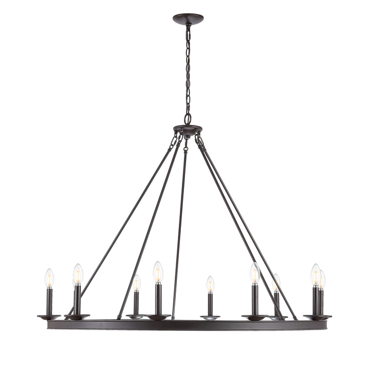 SAFAVIEH Telta 10 Light 46.5" Chandelier  Oil Rub Bronze Image 2