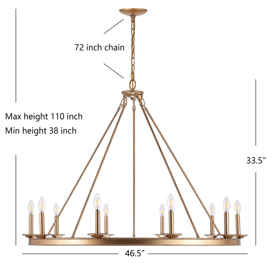 SAFAVIEH Telta 10 Light 46.5" Chandelier  Gold Image 4