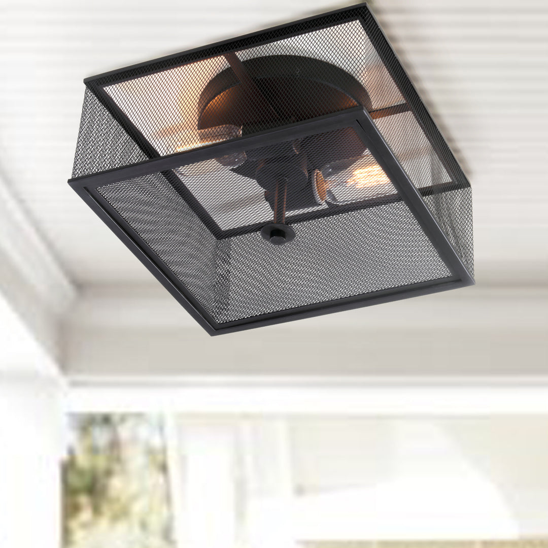 SAFAVIEH Hagan Flush Mount Black Image 1