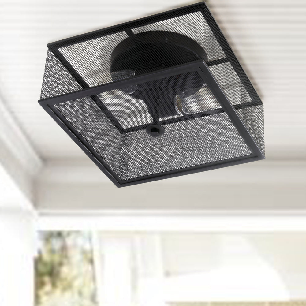 SAFAVIEH Hagan Flush Mount Black Image 2