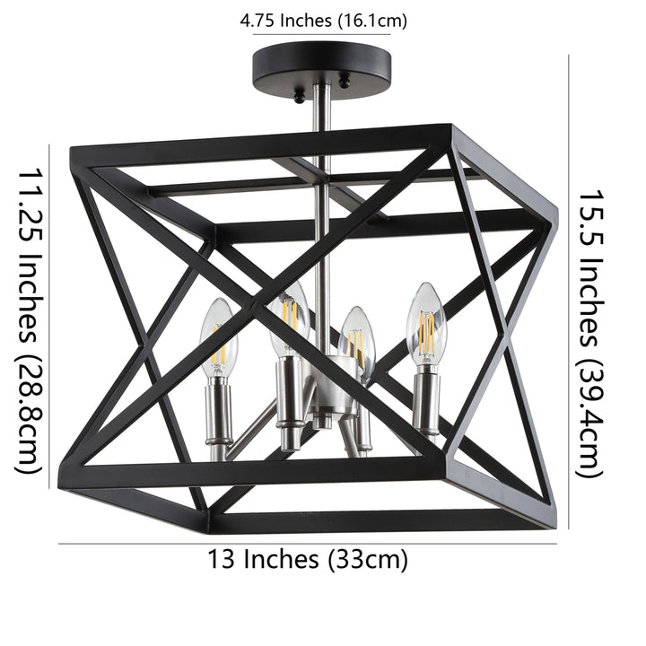 SAFAVIEH Matias Flush Mount Black Image 4