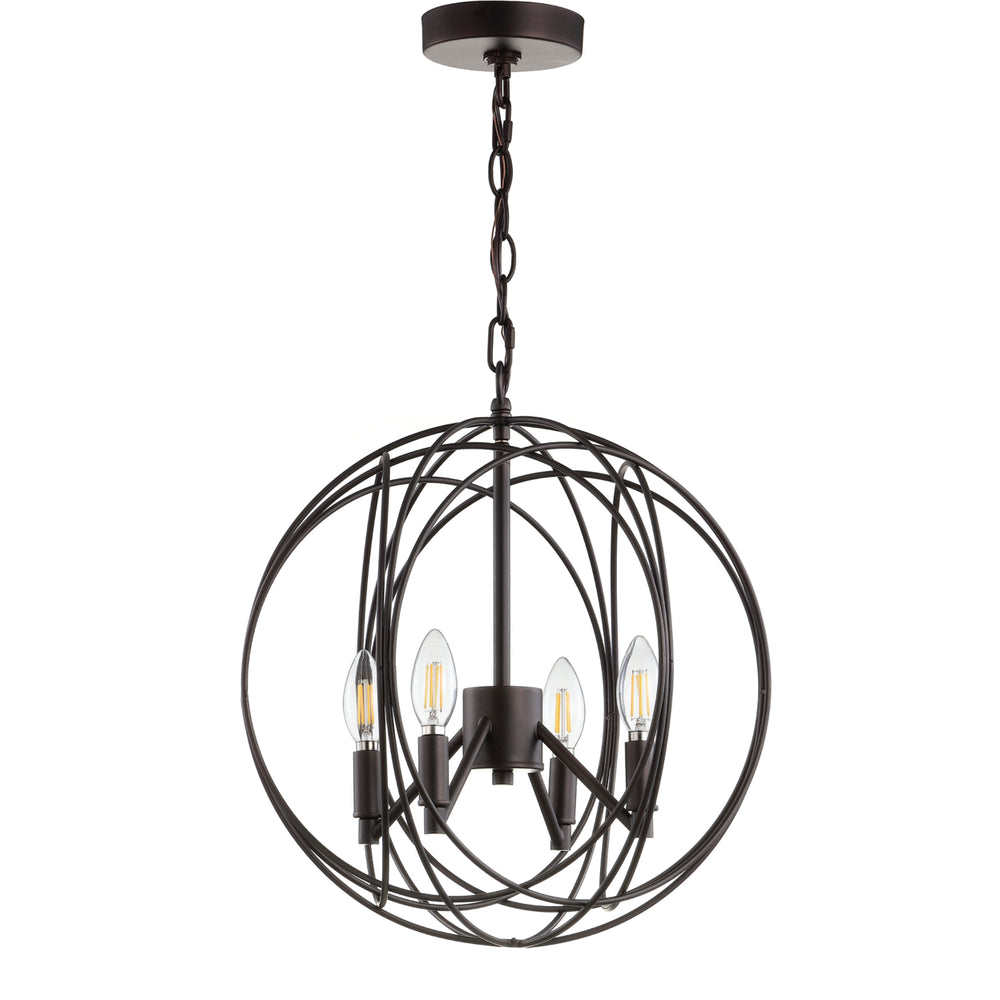 SAFAVIEH Piran 3 Light 30 Inch Pendant  Chrome / White Image 2