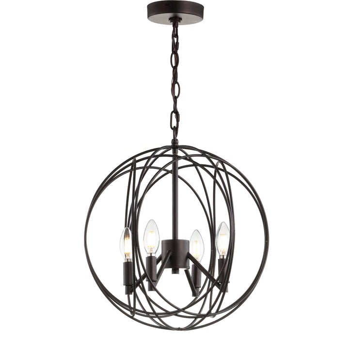 SAFAVIEH Piran 3 Light 30 Inch Pendant  Chrome / White Image 3