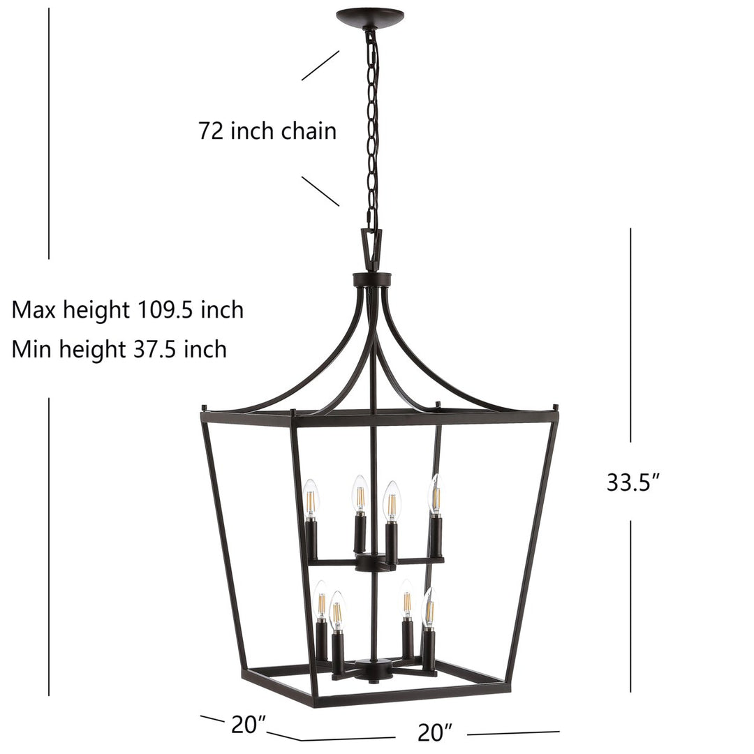 SAFAVIEH Pernille 3 Light 24 Inch Pendant  Black Image 4