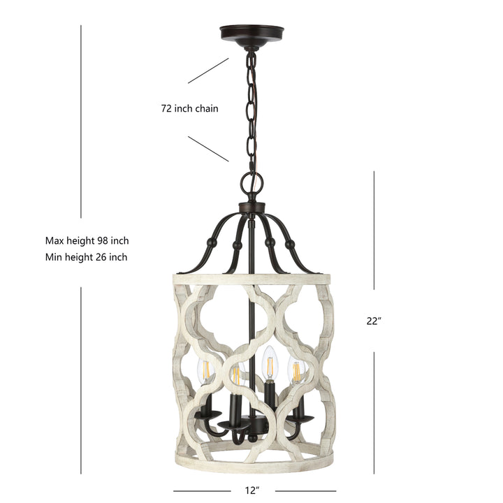 SAFAVIEH Brycen 6 Light 16.5 Inch Pendant  Brass Image 4