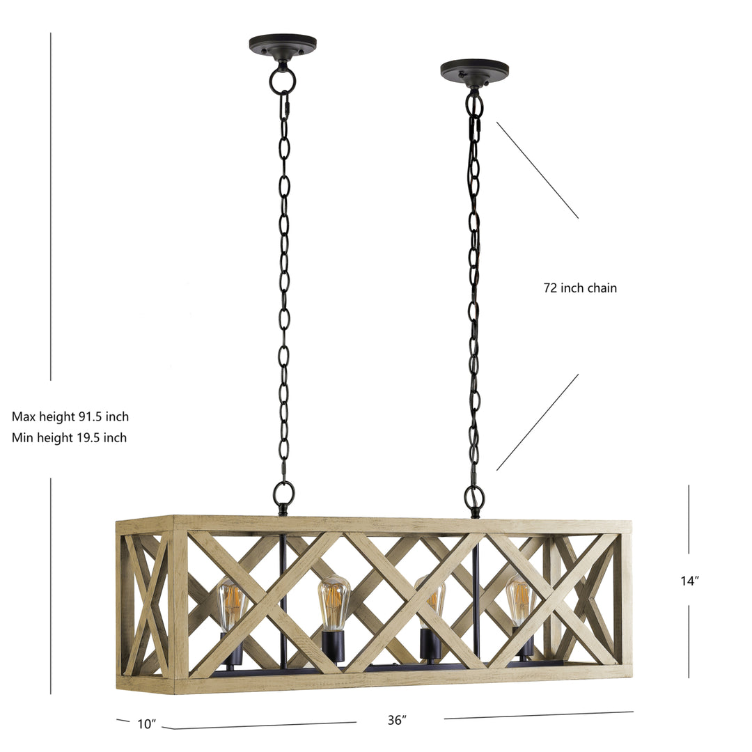 SAFAVIEH Cason 4 Light 15.75 Inch Pendant  Brass Image 4