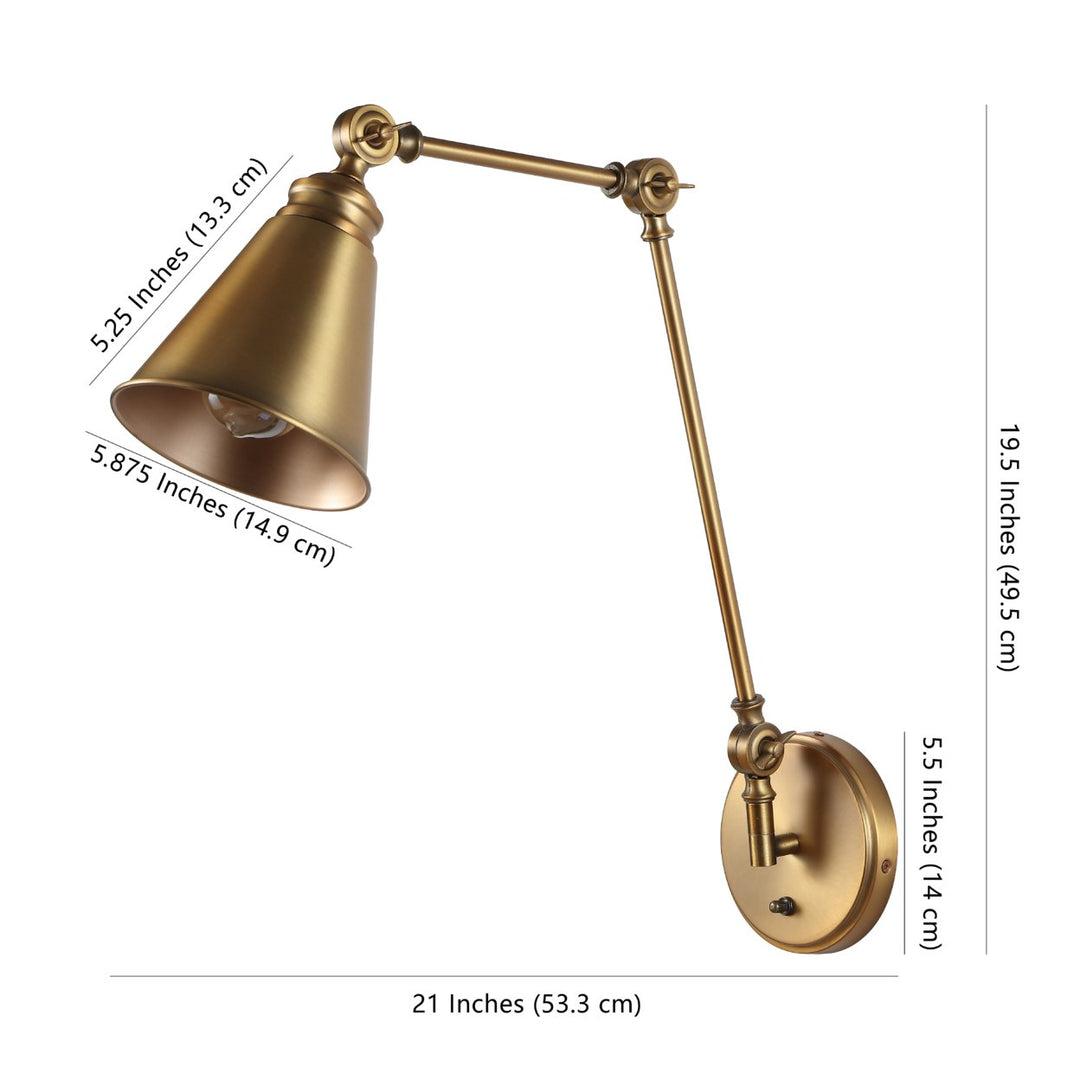 SAFAVIEH Ezra Two Light Wall Sconce Brass Image 4